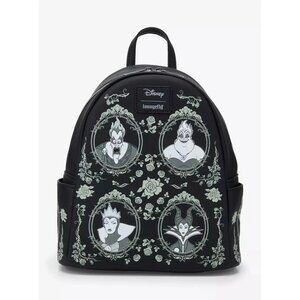 Disney Loungefly Villains Glow-In-The-Dark Mini Backpack NWT
